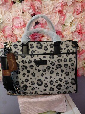 Wrangler 15.6 Inch Large Tote Leopard Computer Briefcase Detachable Strap